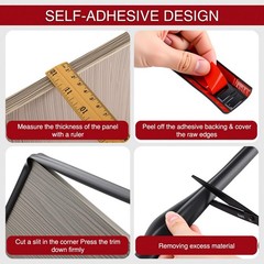 Joyfolk 20 Ft Rubber Edge Trim 3/4 Inch Self-Adhesive Flexible U Channel Edge