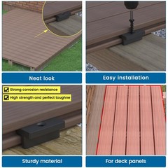 Muzata 500Pcs Hidden Deck Fasteners For Composite Decking Boards Universal