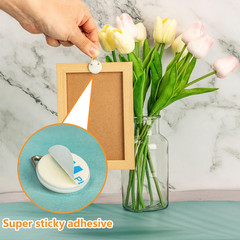 60 Pcs Adhesive Picture Hangers without Nails Plastic Photo Bracket Foam Board H