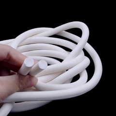 White Silicone Rubber Sponge Strip Foamed Cord Foam Seal Gaskets Dia 1mm-30mm