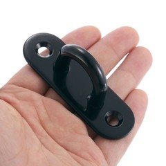 4 Pcs Pad Eye Plate, 3.1 Inch Stainless Steel Ceiling U Hooks with Screws, Black