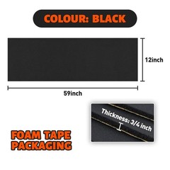 3/4”T x 12”W x 59”L Neoprene Sponge Foam Rubber Sheet Roll with Self-Adhes…