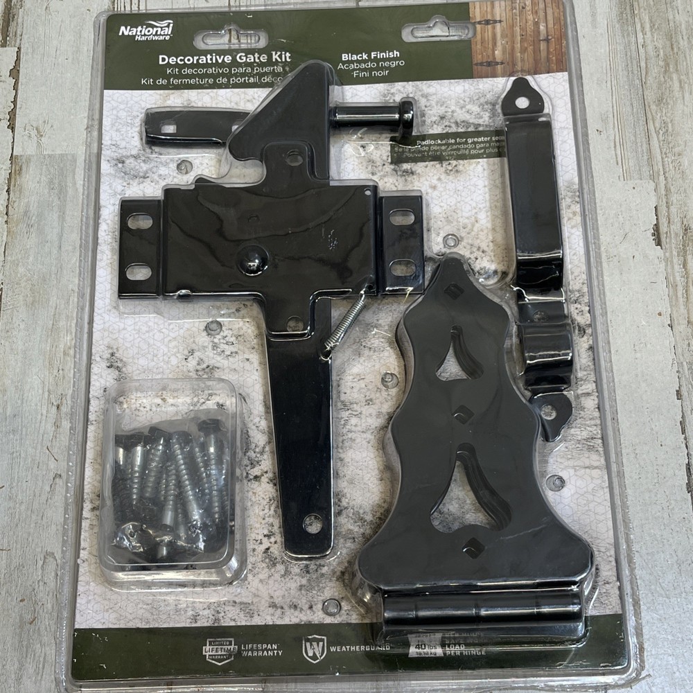 National Hardware V867 N109-015 Gate Installer Kit Heavy Duty Black Steel. CPS