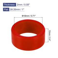 5pcs Silicone Rubber Band Ring Non-slip 1 inch Red for Wrapping Paper