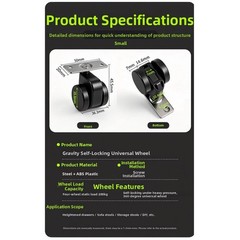 Swivel Casters with Brake – Cold Rolled Steel and Plastic Construction
