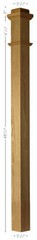 4075S Solid Red Oak Plain Box Newel Post