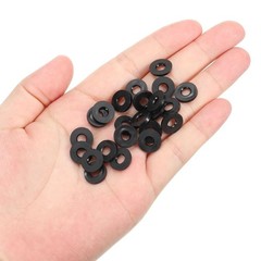 PATIKIL M5 Rubber Flat Washer, 100 Pack 5mm ID 11mm OD 1.6mm Thick 5x11x1.6mm