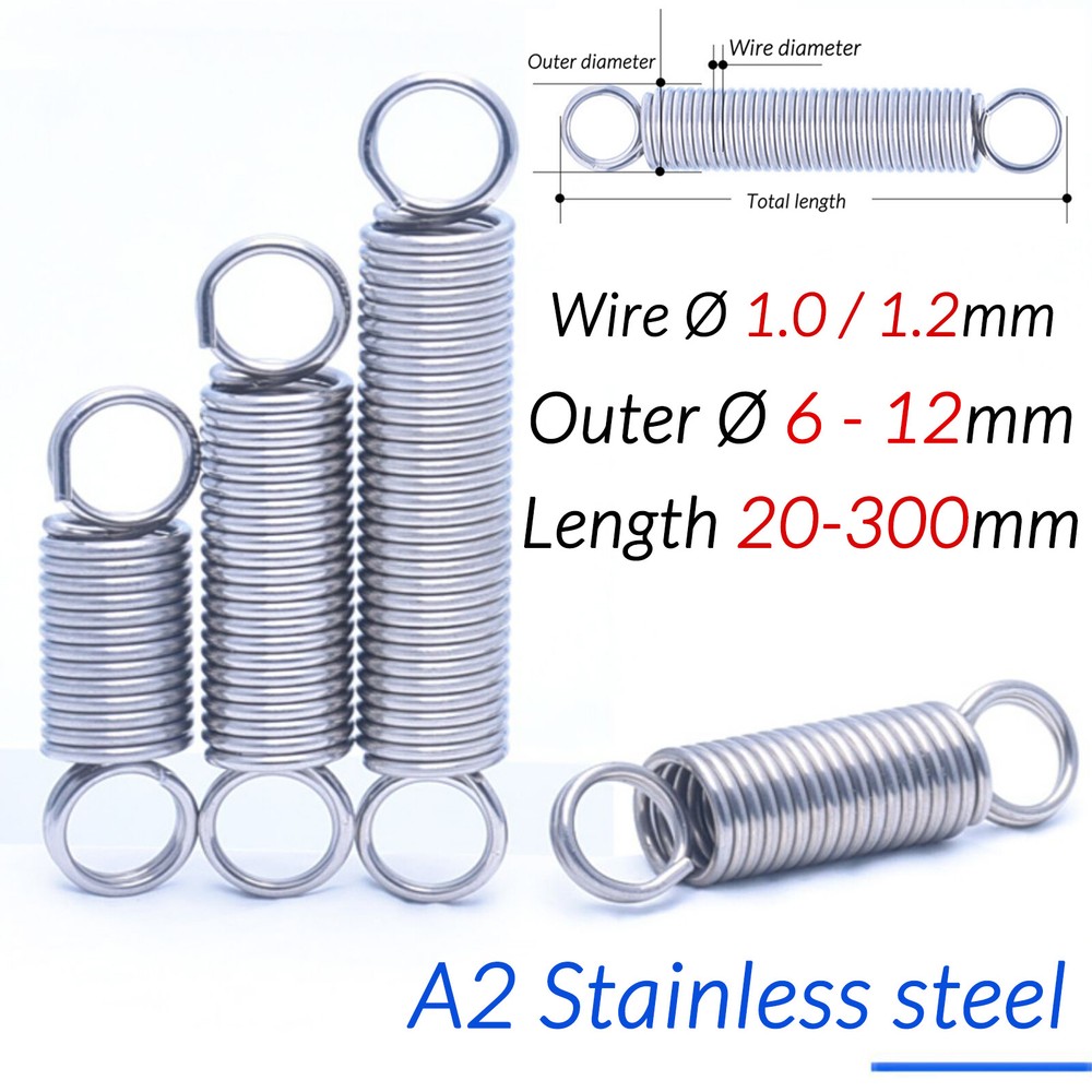 Expansion Spring 1/1.2mm Wire Dia Tension Extension Expanding Extending Springs