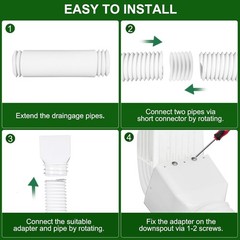 2 Pack Rain Gutter Downspout Extensions, Upgraded Flexible Drain Down Spout E…