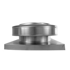 10 In. Dia. Aluminum round Back Roof Vent with Curb Mount Flange in Mill Finish