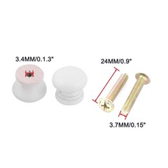 Home Room Wood Round Door Wardrobe Closet Handle Pull Knob White 24 x 22mm 11pcs
