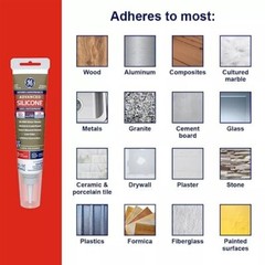 GE Advanced Silicone Caulk for Kitchen & Bathroom – 100% Waterproof Silicone…