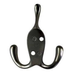 3 Designer Impressions Satin Nickel Heavy Duty Coat & Hat Hook #58005SN NEW