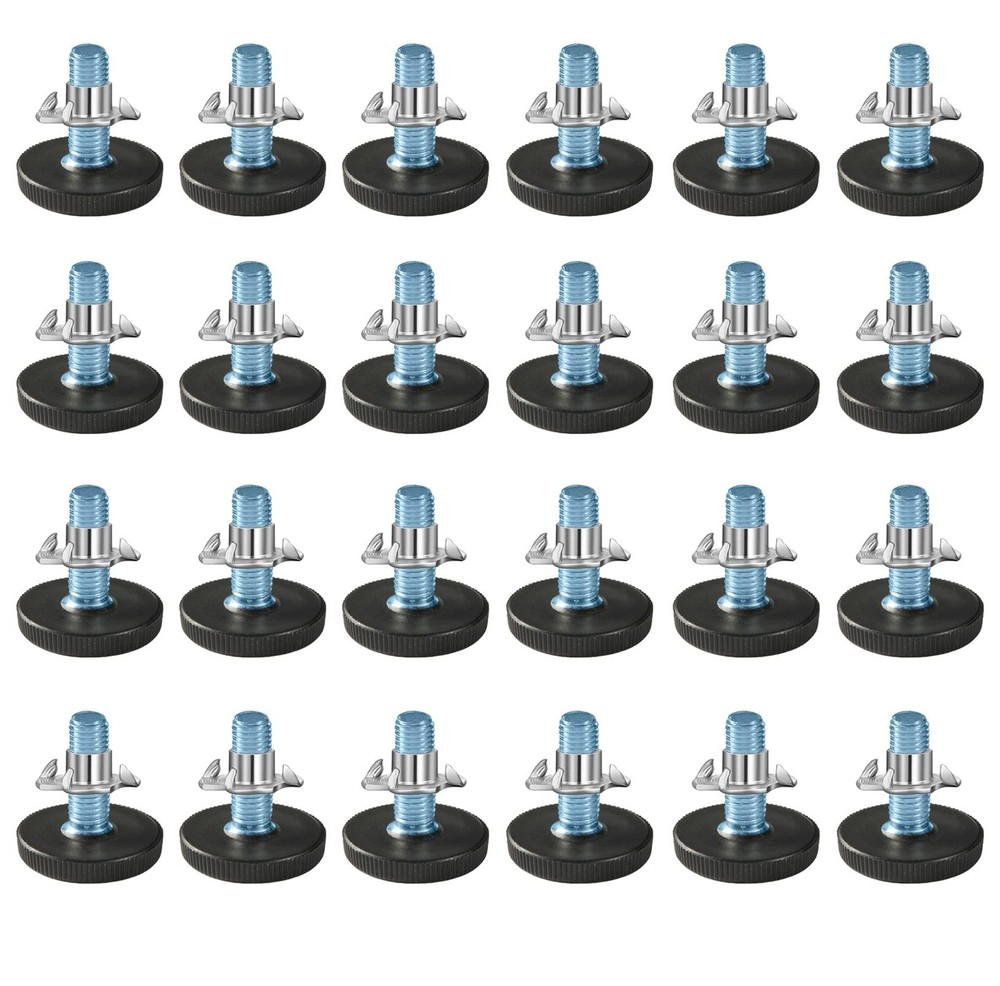 24 Pcs M6 Thread Adjustable Furniture Levelers Screw-in Steel Feet for Tables Ch
