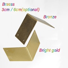 3/6cm Vintage Corner Braces Bracket Brass Wrap Angle 90°Corner Code Box Protect