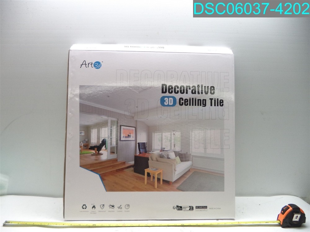 QTY=48(4 X 12): Art3d PVC Ceiling Tiles, 24″ X 24″ Plastic Sheet in White A10905