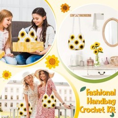 1 Set Hand-knitted Bag Material DIY Handmade Floral Pouch Gift Crochet Kit Craft
