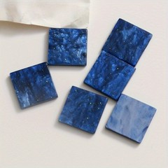6PCS Shiny Square Acrylic Blocks Material DIY Handcrafted Decorative Accessories