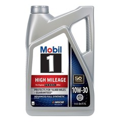Full Synthetic Motor Oil 10W-30 High Mileage 5 Quarts for Cars & Trucks