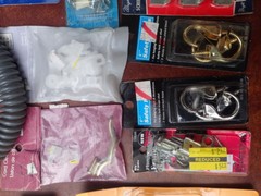 big lot vintage hardware most in original packages screws gas line glass fabric