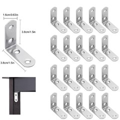 20 Pcs 1.5″ inch “L” Steel Corner Braces w/ Screws Pack LOT Right Angle Bracket