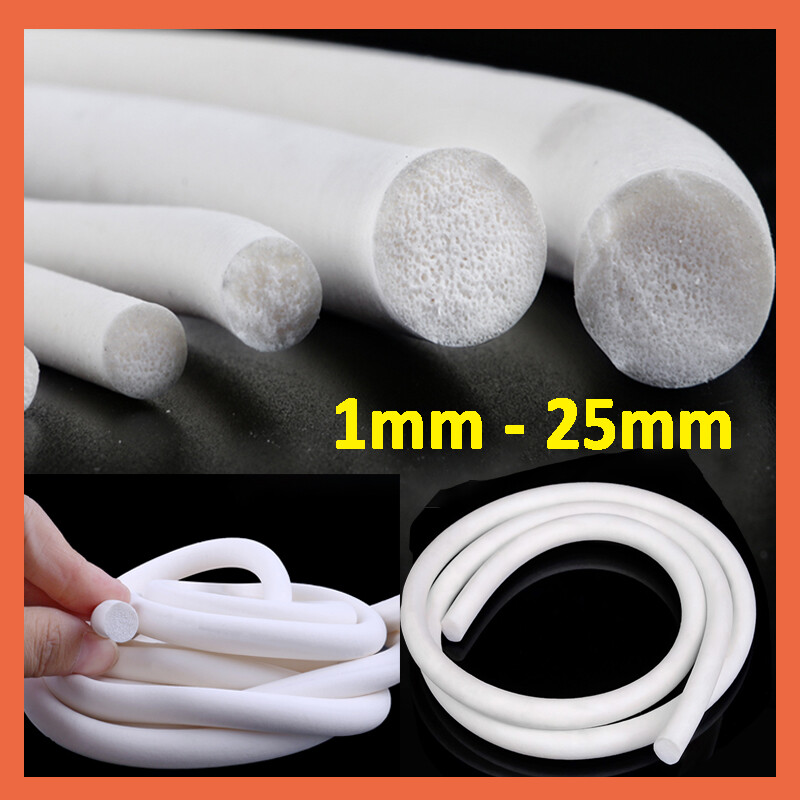 Silicone Rubber Foam Sealing Strip Round Bar Gasket For Cabinet Door Seal 1-25mm