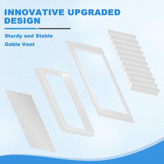 2-Pack Paintable Gable Vents – 12″ X 18″ Aluminum with Screen, Maximize Ventilat