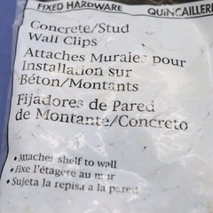 Qty 48 ClosetMaid Concrete Stud Wall Down Clips w/ Anchors & Screws 7546 White
