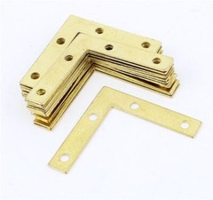 uxcell 20 Pcs 90 Degree Corner Brace Angle Brackets Gold Tone 50 x 50mm(2 x 2