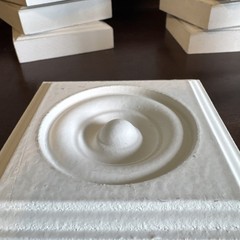 12 Pc. – 3.5”x3.5” Square White Casing Blocks, MDF Rosette, Deco Mold Lot Set