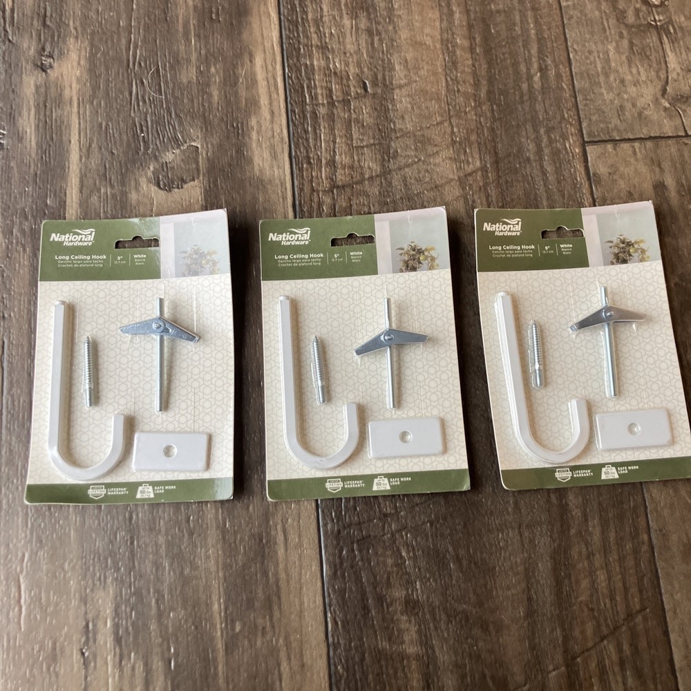 Planter Ceiling Hook White 50-Lb Load N275-512 Lot Of 3 For Hanging Basket