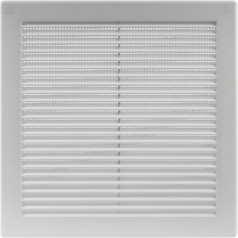 10″ x 10” Inch White Square Vent Grille with Protective mesh. Lightweight Plast