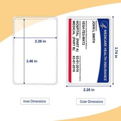 6 Pack New Medicare Card Holder Protector Sleeves_12Mil Clear PVC Waterproof Med