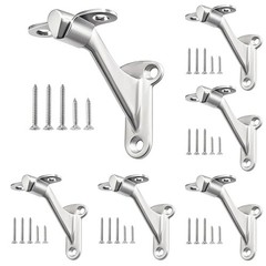 6 PCS 3 Inch Brushed Nickel Heavy Duty Handrail Stair Bracket With Screws