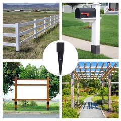 Fence Post Anchor Ground Spike 16″ Length 3.6″ X 3.6″ Fits 4×4 Posts – Easy