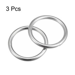 3Pcs 45mm ID 6mm Thick O-Rings DIY 316 Stainless Steel Welded