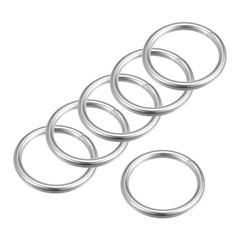 316 Stainless Steel Round Ring Welded O-Rings 30mm(1.18″) ID 4mm Thick 6pcs
