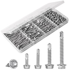 150Pcs Self Drilling Screws Assortment Kit, 410 Stainless Steel Tapping…
