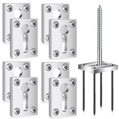 Shimeyao 8 Sets Newel Post Fastener Mounting Kit mainly silver