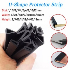 Black U-Shape Channel Rubber Edging Trim Seal Door Window Edge Protector Strip