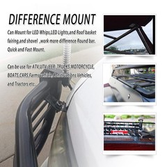 Round Bar Clamp Bracket Kit – Pack 4 Clamps, Roof Cage Holder for 1 1/8″ Bar