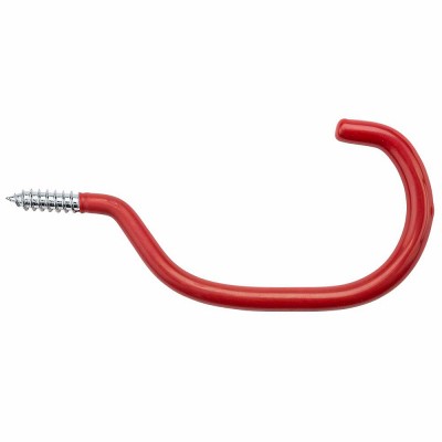 Bicycle Hook, Red Vinyl-Coated Steel, 4 In. – N188-007