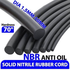 Solid Nitrile Rubber Cord -NBR Black O Ring -Anti Oil Seal Gasket Dia 1.5mm-50mm