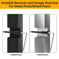 50 Pack 1/8″ Black T316 Stainless Steel Invisible Cable 0.125 inches,
