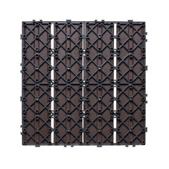 Interlocking Deck Tiles Plastic Wood, 27 Pack,12″x12″ 27 sq. ft Waterproof Outdo
