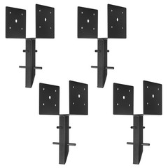 6×6 Concrete Post Anchor 4 Pcs (Inner Dia 5.6“x5.6“) U Shape Fence Post Holder G