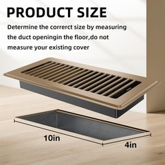 Floor Register 4×10 – 4 Pack Floor Vent Covers for Home Floor Heavy Duty Stee…