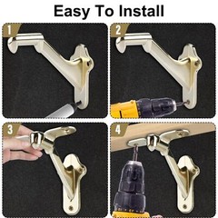 4 Pack 3 Inch Heavy Duty Handrail Stair Brackets for Stairways Railing w/ Screws