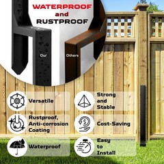 Fence Post Repair Kit Double Legs – Heavy Duty Steel Anchor Spike for Broken