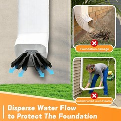 2-Pack Gutter Downspout Diverter Extension Disperser Fits 3×4 Rain Gutter